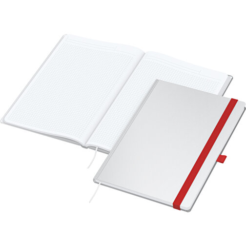 Notizbuch Match-Book Creme Bestseller A5 Cover-Star Gloss-individuell, Rot , rot, Cremefarbenes Schreibpapier 90 g/m², 21,00cm x 14,80cm (Länge x Breite), Bild 2