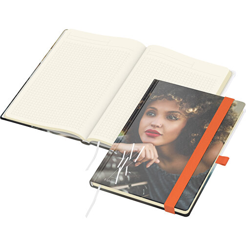 Cuaderno Match-Book Cream A5 Bestseller, brillante, naranja, Imagen 1