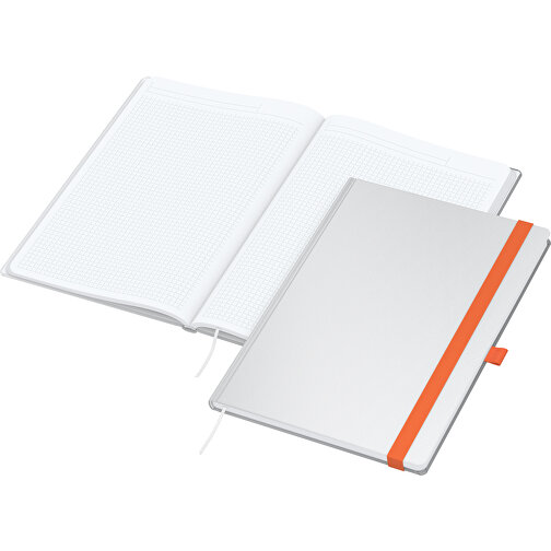 Notizbuch Match-Book Creme Bestseller A5 Cover-Star Gloss-individuell, Orange , orange, Cremefarbenes Schreibpapier 90 g/m², 21,00cm x 14,80cm (Länge x Breite), Bild 2