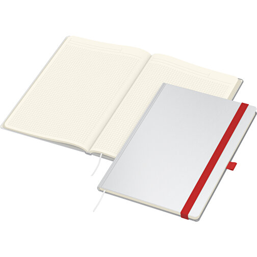 Notizbuch Match-Book Creme Bestseller A4 Cover-Star Matt-individuell, Rot , rot, Cremefarbenes Schreibpapier 90 g/m², 29,70cm x 21,00cm (Länge x Breite), Bild 2