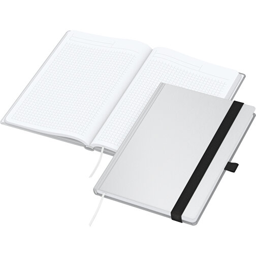 Notizbuch Match-Book White Bestseller A5 Cover-Star Matt-individuell, Schwarz , schwarz, Hochweißes Schreibpapier 90 g/m², 21,00cm x 14,80cm (Länge x Breite), Bild 2
