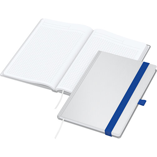 Notizbuch Match-Book White Bestseller A5 Cover-Star Matt-individuell, Mittelblau , mittelblau, Hochweißes Schreibpapier 90 g/m², 21,00cm x 14,80cm (Länge x Breite), Bild 2