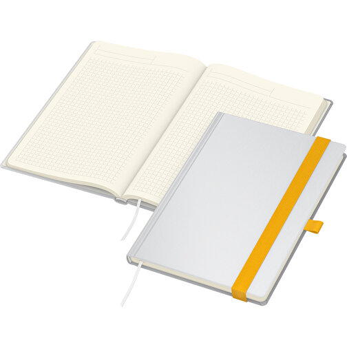 Notebook Match-Book White A4 Bestseller, matt, gul, Bild 2