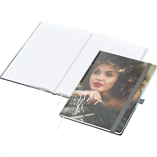 Notebook Match-Book Bialy A4 Bestseller, polysk, srebrno-szary, Obraz 1