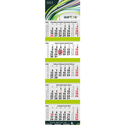5-Monats-Kalender Grande Wire-O 5 Bestseller Inkl. 4C-Druck , hellgrau,rot, 119,50cm x 33,50cm (Länge x Breite), Bild 1