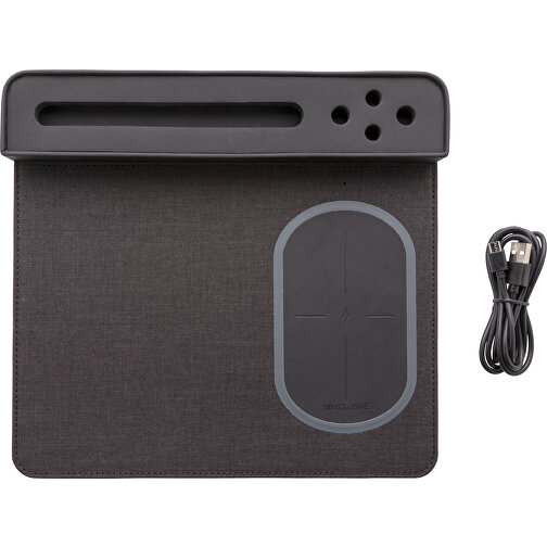 Air Mousepad Mit 5W Wireless Charger Und USB, Schwarz , schwarz, Polyester, 27,00cm x 3,00cm (Länge x Höhe), Bild 7