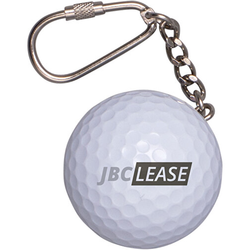 Golfball-Schlüsselanhänger , weiß, Kunststoff/Metall, 4,00cm (Länge), Bild 1