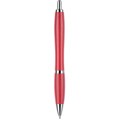 Kugelschreiber Shanghai , Promo Effects, pink, Weizenstroh, Kunststoff, Metall, 14,00cm (Länge), Bild 3