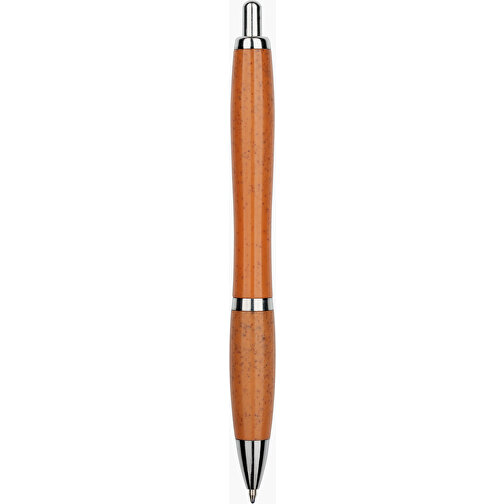 Kugelschreiber Shanghai , Promo Effects, orange, Weizenstroh, Kunststoff, Metall, 14,00cm (Länge), Bild 3