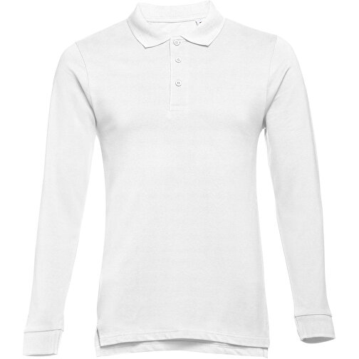 THC BERN WH. Langarm-Poloshirt Aus Baumwolle Für Herren , weiß, 100% Baumwolle, XL, 73,00cm x 58,00cm (Länge x Breite), Bild 2