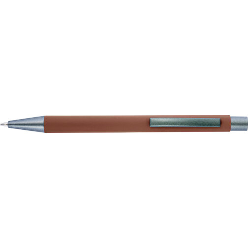 Kugelschreiber Mit Softtouch-Oberfläche Und Glanzgravur Emmett , braun, Aluminium, Metall, Kautschuk, , Bild 3