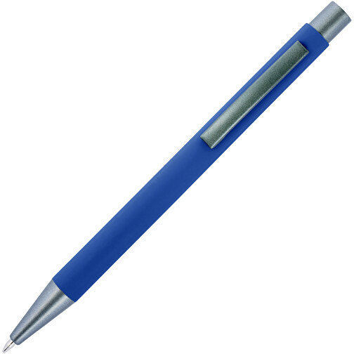 Kugelschreiber Mit Softtouch-Oberfläche Und Glanzgravur Emmett , blau, Aluminium, Metall, Kautschuk, , Bild 2