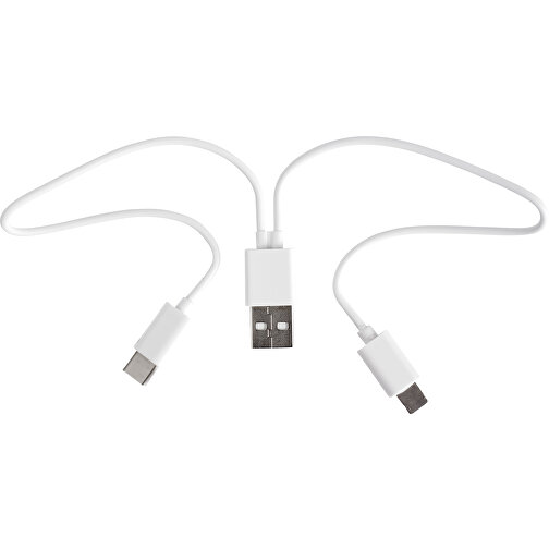 USB Ladekabel-Set 4 In1 Jonas , weiss, ABS, Plastik, PVC, PS, 7,00cm x 1,90cm x 7,00cm (Länge x Höhe x Breite), Bild 1