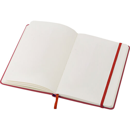 Notizbuch Aus PU Brigitta , rot, Karton, PU, Papier 70 g/m2*, 21,30cm x 1,60cm x 14,20cm (Länge x Höhe x Breite), Bild 4
