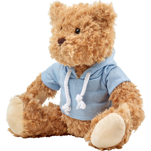 Plüsch-Teddybär Monty , hellblau, Polyester 100%, 18,00cm x 20,00cm x 12,00cm (Länge x Höhe x Breite), Bild 9