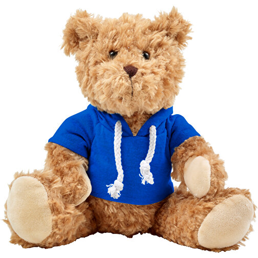 Plüsch-Teddybär Monty , blau, Polyester 100%, 18,00cm x 20,00cm x 12,00cm (Länge x Höhe x Breite), Bild 1