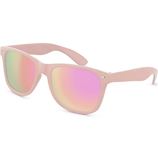 Sunshine Eco Mirror - UV 400 , Promo Effects, verspiegelt pink, Weizenstroh, Kunststoff, 14,50cm x 4,80cm x 15,00cm (Länge x Höhe x Breite), Bild 2