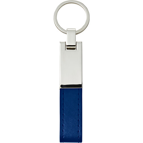Schlüsselanhänger Mit Stahlplatte Und Kunsstofflasche Keon , kobaltblau, Plastik, PU, 9,00cm x 0,90cm x 1,90cm (Länge x Höhe x Breite), Bild 1
