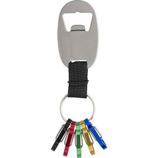 Porte-clés en aluminium avec ouvre-bouteille et mousquetons, Image 1