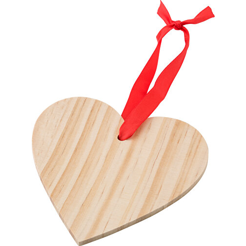 Adorno navideño de corazón de madera, Imagen 2