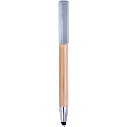 Bambus Kugelschreiber Mit Touchfunktion Colette , silber, ABS, Plastik, Bambus, , Bild 1