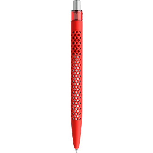 Prodir QS40 Soft Touch PRT Push Kugelschreiber , Prodir, rot/silber satiniert, Kunststoff/Metall, 14,10cm x 1,60cm (Länge x Breite), Bild 3