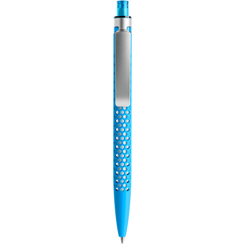 Prodir QS40 Soft Touch PRS Push Kugelschreiber , Prodir, cyanblau/silber, Kunststoff/Metall, 14,10cm x 1,60cm (Länge x Breite), Bild 1