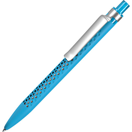 Prodir QS40 Soft Touch PRS Push Kugelschreiber , Prodir, cyanblau/silber, Kunststoff/Metall, 14,10cm x 1,60cm (Länge x Breite), Bild 1