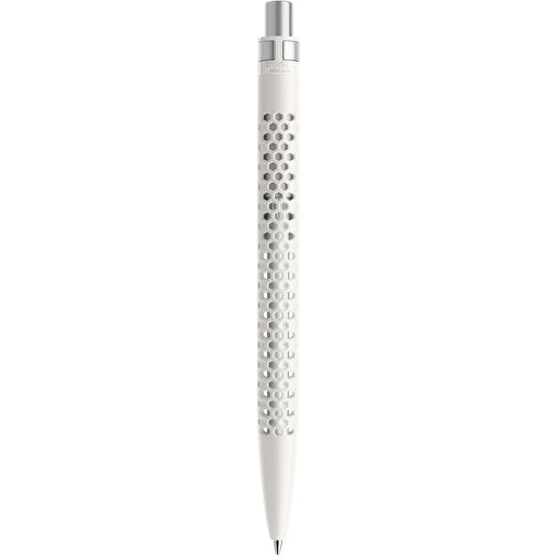 Prodir QS40 PMS Push Kugelschreiber , Prodir, weiß/silber satiniert, Kunststoff/Metall, 14,10cm x 1,60cm (Länge x Breite), Bild 3