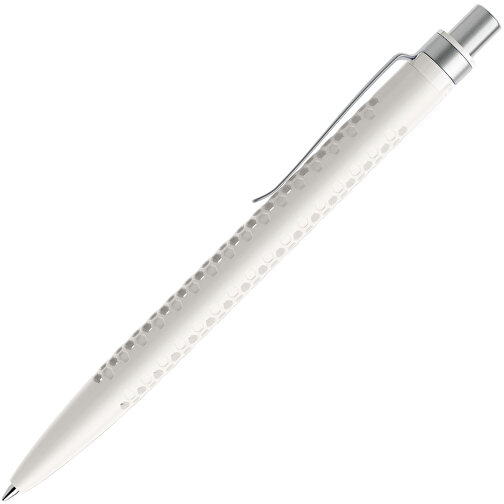 Prodir QS40 PMS Push Kugelschreiber , Prodir, weiß/silber satiniert, Kunststoff/Metall, 14,10cm x 1,60cm (Länge x Breite), Bild 4