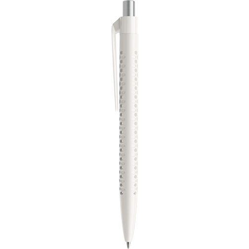 Prodir QS40 PMP Push Kugelschreiber , Prodir, weiß/silber satiniert, Kunststoff/Metall, 14,10cm x 1,60cm (Länge x Breite), Bild 2