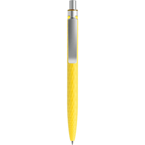 Prodir QS01 Soft Touch PRS Push Kugelschreiber , Prodir, lemon/silber satiniert, Kunststoff/Metall, 14,10cm x 1,60cm (Länge x Breite), Bild 1