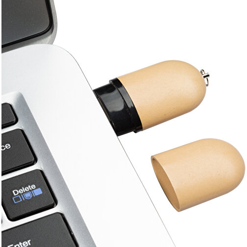 USB-Stick ROUND Eco 2.0 64GB , Promo Effects MB , natur MB , 65 GB , Mais/Kunststoff MB , 3 - 10 MB/s MB , 6,00cm x 1,00cm x 2,50cm (Länge x Höhe x Breite), Bild 5