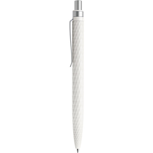 Prodir QS01 PQS Push Kugelschreiber , Prodir, dolomitweiß/silber satiniert, Kunststoff/Metall/Mineralien, 14,10cm x 1,60cm (Länge x Breite), Bild 2