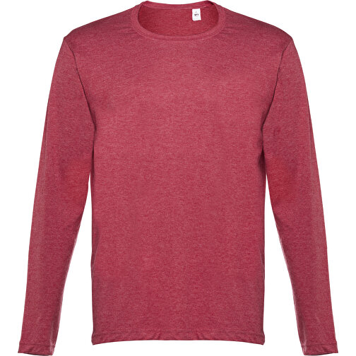 THC BUCHAREST. Herren Langarm T-Shirt , rot melliert, 100% Baumwolle, M, 73,00cm x 52,00cm (Länge x Breite), Bild 1