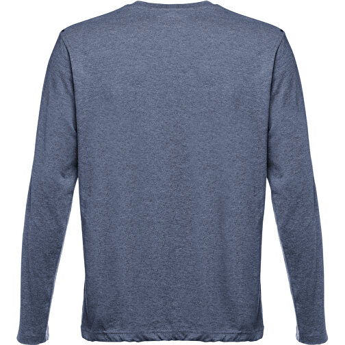 THC BUCHAREST. Herren Langarm T-Shirt , blau melliert, 100% Baumwolle, S, 71,00cm x 50,00cm (Länge x Breite), Bild 2