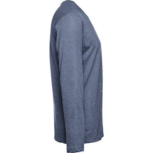 THC BUCHAREST. Herren Langarm T-Shirt , blau melliert, 100% Baumwolle, L, 74,50cm x 54,00cm (Länge x Breite), Bild 3