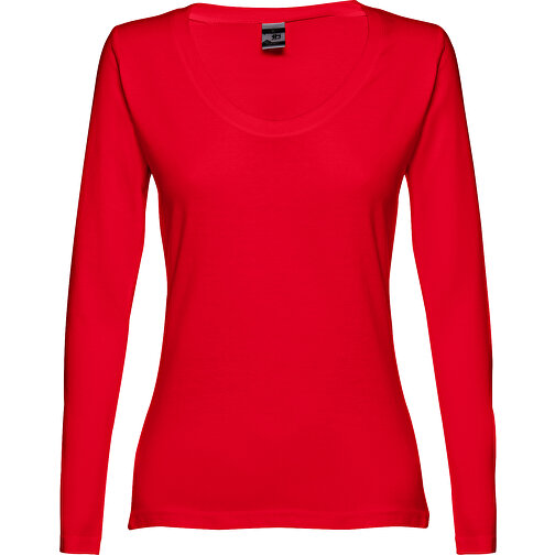 THC BUCHAREST WOMEN. Langärmeliges Tailliertes T-Shirt Für Frauen Aus Baumwolle , rot, 100% Baumwolle, XXL, 69,00cm x 50,00cm (Länge x Breite), Bild 1
