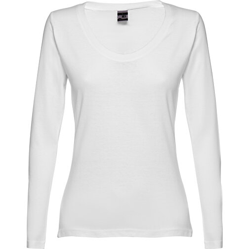 THC BUCHAREST WOMEN WH. Langärmeliges Tailliertes T-Shirt Für Frauen , weiß, 100% Baumwolle, M, 63,00cm x 44,00cm (Länge x Breite), Bild 1