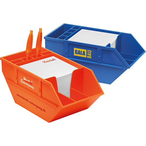Zettelbox 'Container' , orange, PS+PAP, 21,00cm x 9,00cm x 10,70cm (Länge x Höhe x Breite), Bild 2