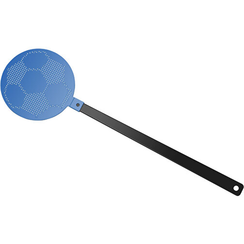 Fliegenklatsche 'Fußball' , schwarz, blau, PE+PS, 42,30cm x 0,50cm x 11,80cm (Länge x Höhe x Breite), Bild 1