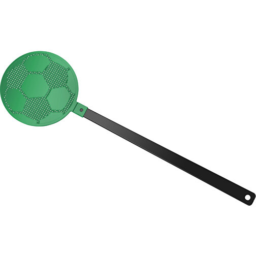 Fliegenklatsche 'Fussball' , schwarz, grün, PE+PS, 42,30cm x 0,50cm x 11,80cm (Länge x Höhe x Breite), Bild 1