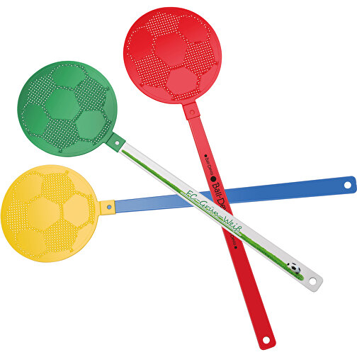 Fliegenklatsche 'Fussball' , schwarz, grün, PE+PS, 42,30cm x 0,50cm x 11,80cm (Länge x Höhe x Breite), Bild 2