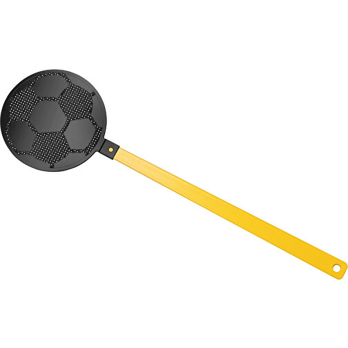 Fliegenklatsche 'Fußball' , gelb, schwarz, PE+PS, 42,30cm x 0,50cm x 11,80cm (Länge x Höhe x Breite), Bild 1
