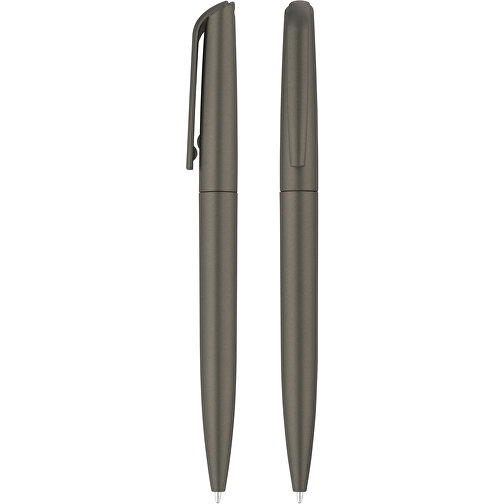 Drehkugelschreiber 'Omega' , grau, ABS, 14,00cm (Länge), Bild 1
