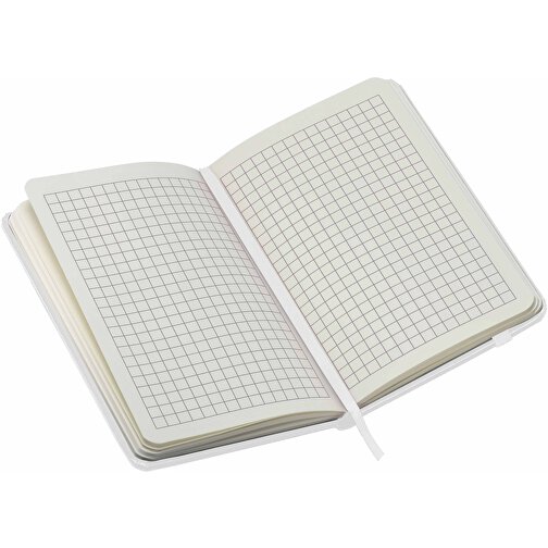 Notizbuch, Mini , weiß, weiß, PVC+PAP, 14,00cm x 1,30cm x 9,00cm (Länge x Höhe x Breite), Bild 3