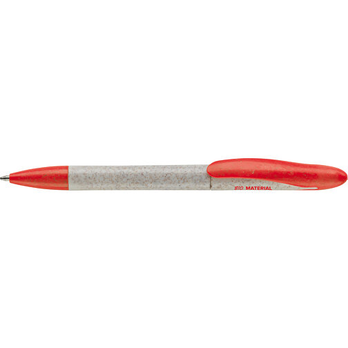 Kugelschreiber Speedy Eco , beige / rot, Weizenstroh & ABS, 14,30cm (Länge), Bild 3