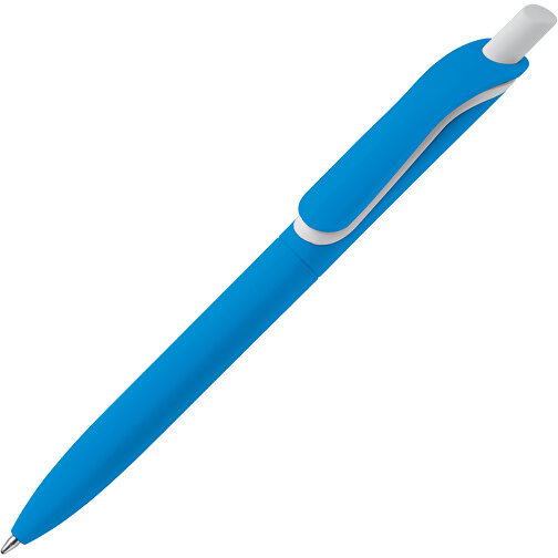 Kugelschreiber Click-Shadow Soft-Touch Hergestellt In Deutschland , blau, ABS, 14,30cm (Länge), Bild 2