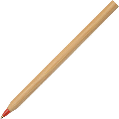 Bambus Kugelschreiber ESSENTIAL , braun, rot, Bambus / Kunststoff, 14,80cm (Länge), Bild 2