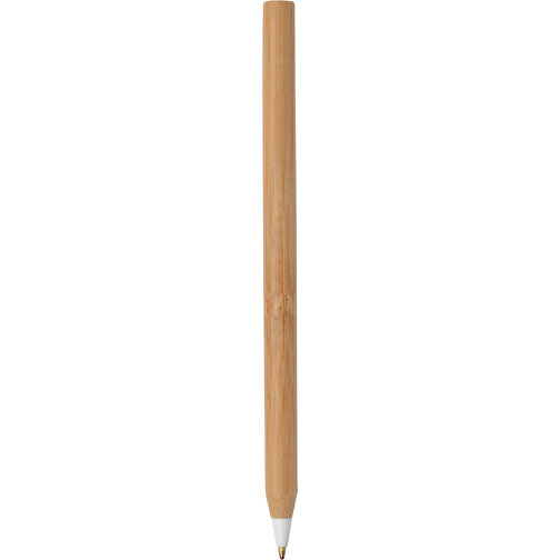 Bambus Kugelschreiber ESSENTIAL , braun, weiß, Bambus / Kunststoff, 14,80cm (Länge), Bild 1
